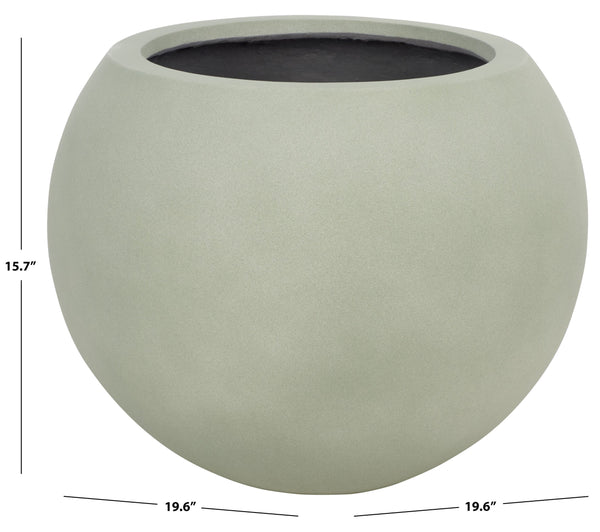 Kenslia Large Planter Pot With Weathered Stone Finish, Orb-Shaped Ceramic-Style Outdoor & Indoor Decor