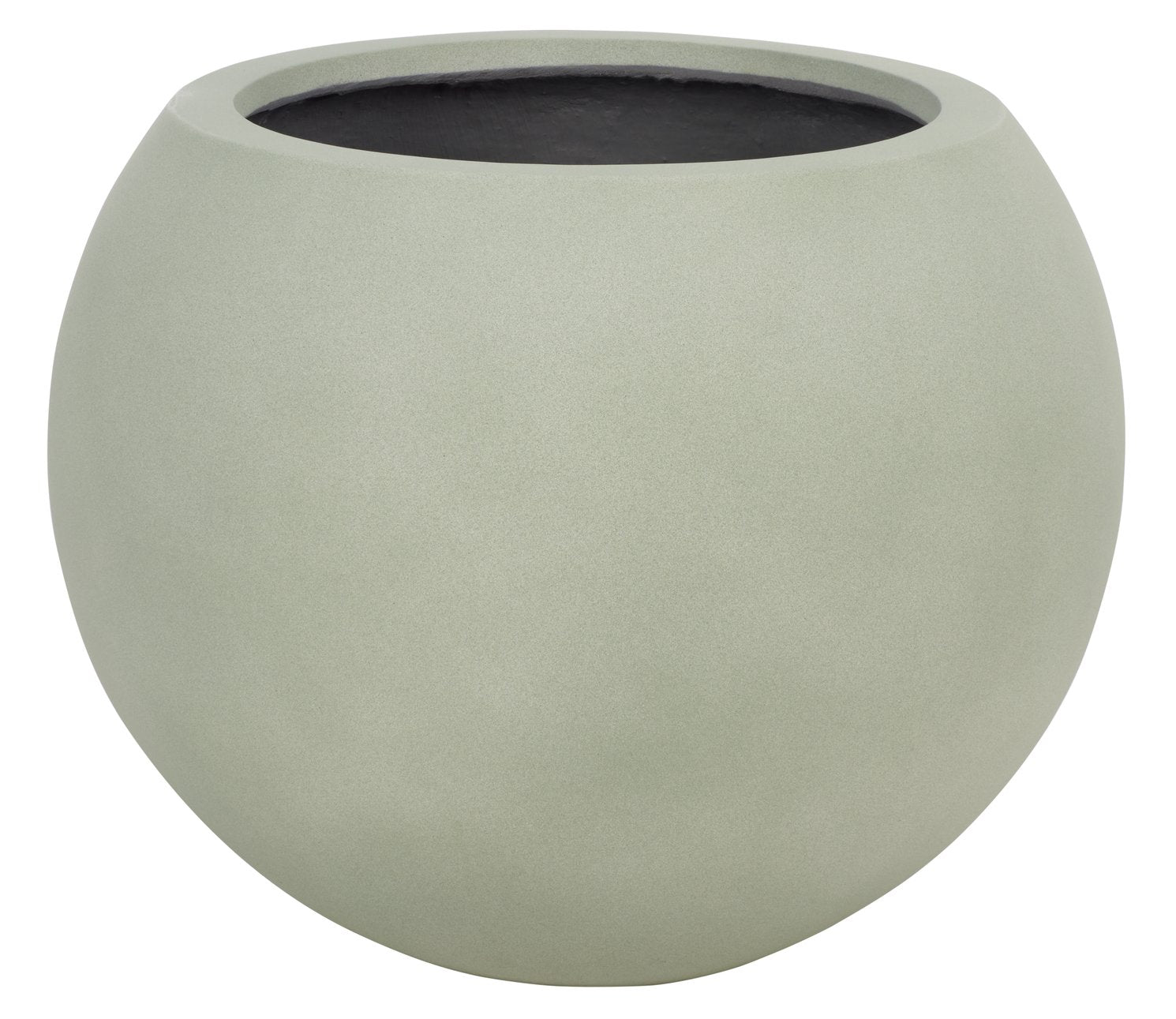 Kenslia Large Planter Pot With Weathered Stone Finish, Orb-Shaped Cera