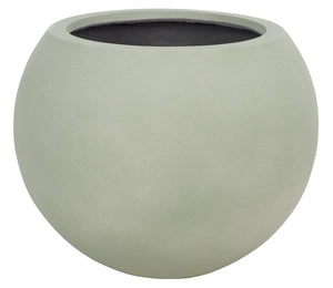 Kenslia Large Planter Pot With Weathered Stone Finish, Orb-Shaped Ceramic-Style Outdoor & Indoor Decor