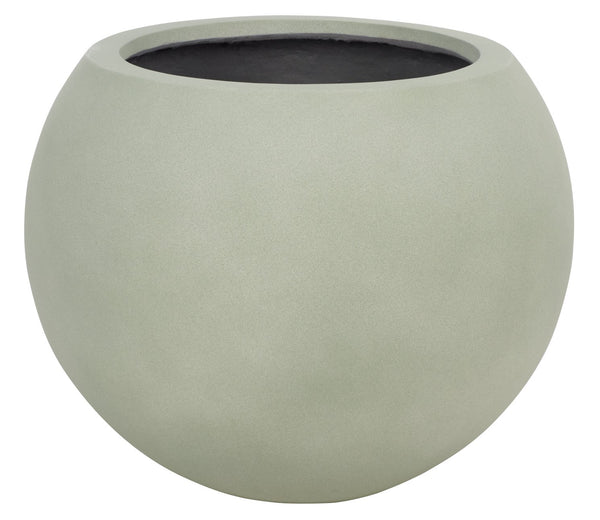 Kenslia Large Planter Pot With Weathered Stone Finish, Orb-Shaped Ceramic-Style Outdoor & Indoor Decor