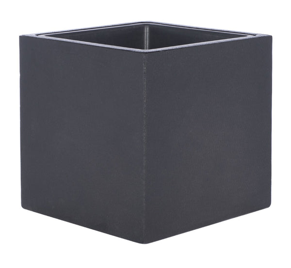Safavieh LARLEN Planter - Modern Black Stone Cubist Design for Indoor/Outdoor Spaces, Durable & Stylish Decor PAT1520A