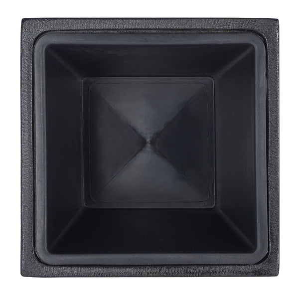 Safavieh LARLEN Planter - Modern Black Stone Cubist Design for Indoor/Outdoor Spaces, Durable & Stylish Decor PAT1520A