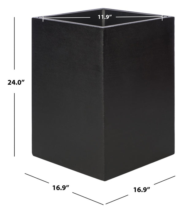 Safavieh KENDRI Modern Black Stone Planter - Cubist Design for Outdoor Patios & Stylish Landscapes, 24" High PAT1521A