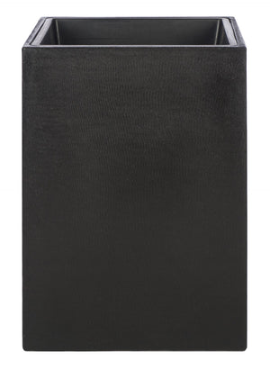 Safavieh KENDRI Modern Black Stone Planter - Cubist Design for Outdoor Patios & Stylish Landscapes, 24" High PAT1521A