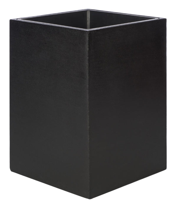 Safavieh KENDRI Modern Black Stone Planter - Cubist Design for Outdoor Patios & Stylish Landscapes, 24" High PAT1521A
