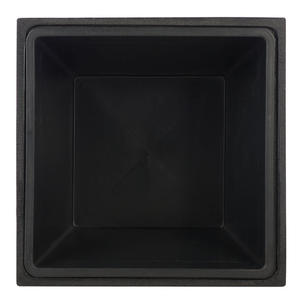 Safavieh KENDRI Modern Black Stone Planter - Cubist Design for Outdoor Patios & Stylish Landscapes, 24" High PAT1521A