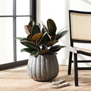 Safavieh KASTON Dark Grey Planter - Modern Textured Design for Outdoor Spaces, Perfect for Medium Plants PAT1522A