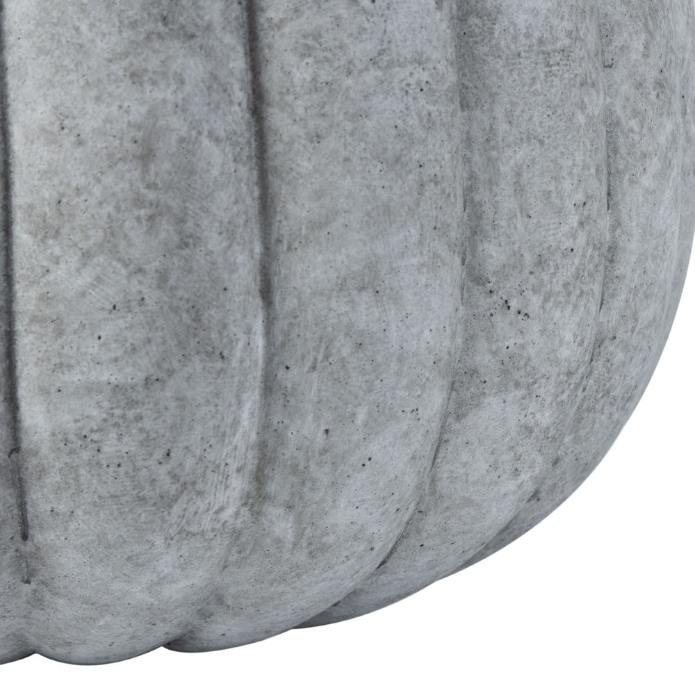 Safavieh KASTON Planter - Modern Light Grey Concrete with Textured Ripple Design for Outdoor Spaces PAT1522B