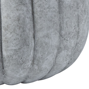 Safavieh KASTON Planter - Modern Light Grey Concrete with Textured Ripple Design for Outdoor Spaces PAT1522B
