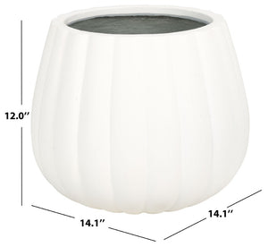 Safavieh KASTON Planter - Stylish White Concrete Planter with Textured Design for Outdoor Spaces & Plants PAT1522C