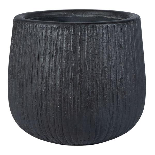 Safavieh FRANCIA Planter - Durable Concrete Vessel with Bark-Like Texture for Timeless Outdoor Elegance Black PAT1523A