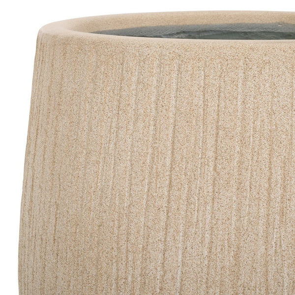 Safavieh Francia Planter - Timeless Antique Finish With Bark Texture For Stunning Outdoor Decor & Style Beige Concrete Ficonstone Pat1523b