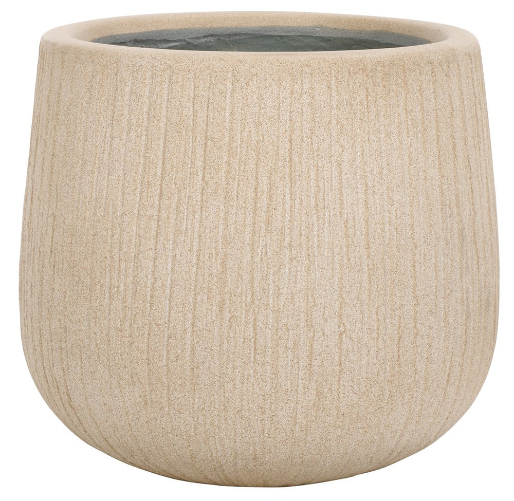 Safavieh Francia Planter - Timeless Antique Finish With Bark Texture For Stunning Outdoor Decor & Style Beige Concrete Ficonstone Pat1523b