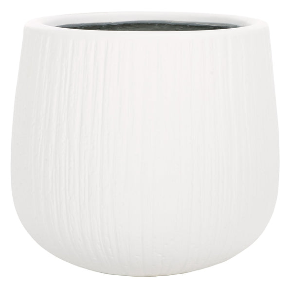 Safavieh Francia Planter - Timeless Antique Finish With Bark Texture For Stunning Outdoor Decor & Style White Concrete Ficonstone Pat1523c