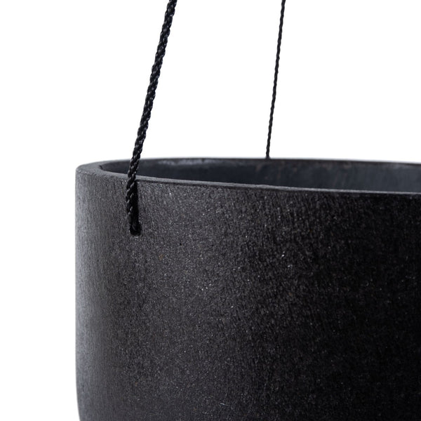 Safavieh RANCER Planter - Modern Concrete Design with Jute Rope for Indoor/Outdoor Plant Display and Decor Black PAT1527A