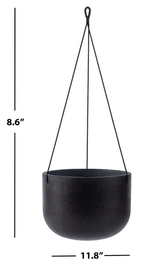 Safavieh RANCER Planter - Modern Concrete Design with Jute Rope for Indoor/Outdoor Plant Display and Decor Black PAT1527A