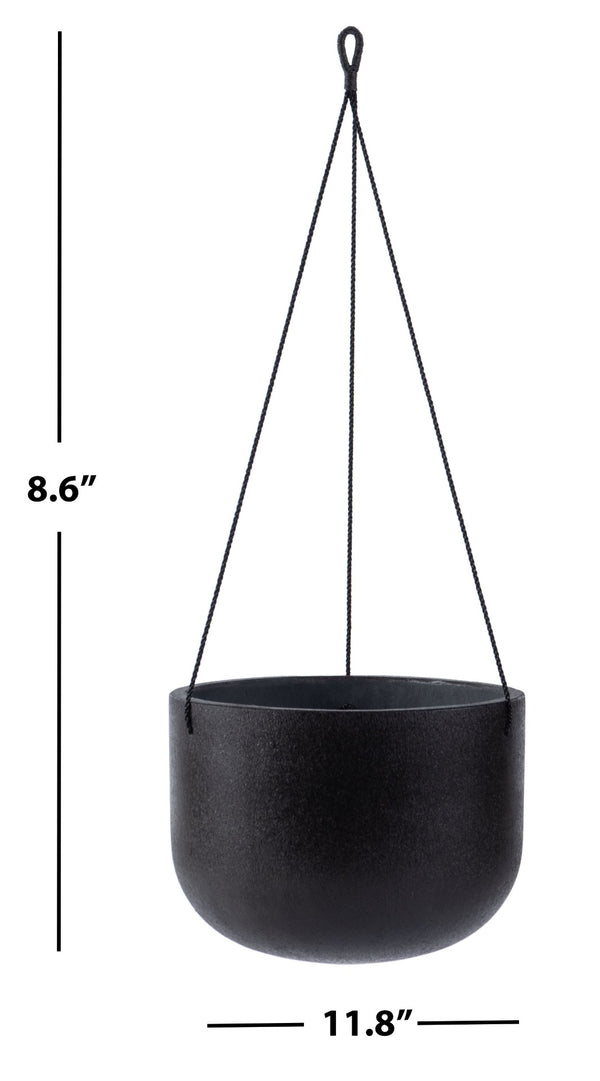 Safavieh RANCER Planter - Modern Concrete Design with Jute Rope for Indoor/Outdoor Plant Display and Decor Black PAT1527A