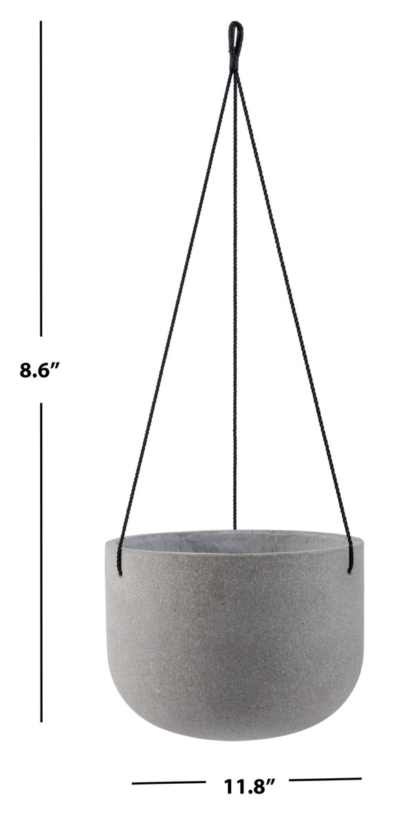 Safavieh RANCER Planter - Modern Concrete Design with Jute Rope for Indoor/Outdoor Plant Display and Decor Light Grey PAT1527B