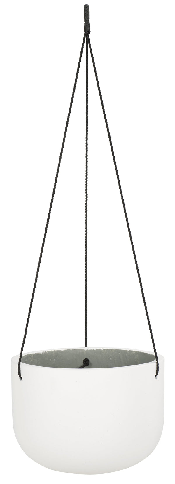 Safavieh Rancer Planter - Elegant White Hanging Decor With Natural Jute Rope For Stunning Outdoor Spaces White Concrete Ficonstone Pat1527c