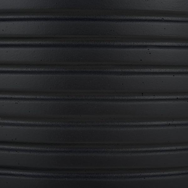 Safavieh Nardo Large Planter Set Of Two - Durable Ficonstone Pots With Sleek Modern Design For Indoor & Outdoor Black Cement Pat1530a-set2