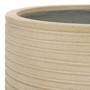 Safavieh Nardo Large Planter Set Of Two - Durable Ficonstone Pots With Sleek Modern Design For Indoor & Outdoor Beige Cement Pat1530b-set2