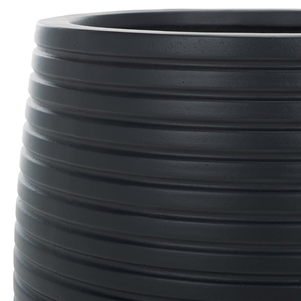 Safavieh JASPER Planter Pot Set - Modern Ficonstone Design for Indoor & Outdoor Greenery - Durable & Stylish Black PAT1535A-SET2