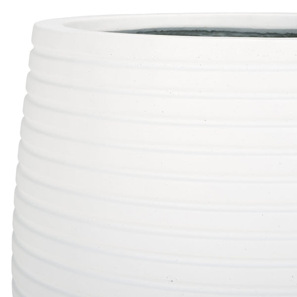 Safavieh JASPER Planter Pot Set - Modern Ficonstone Design for Indoor & Outdoor Greenery - Durable & Stylish White PAT1535C-SET2