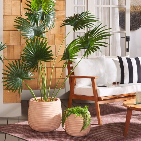 Safavieh JASPER Planter Pot Set - Modern Ficonstone Design for Indoor & Outdoor Greenery - Durable & Stylish Terracotta PAT1535D-SET2