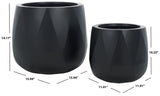 Safavieh Kane Planter Pot - Set of 2 Black PAT1536A-SET2