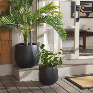 Safavieh Kane Planter Pot - Set of 2 Black PAT1536A-SET2