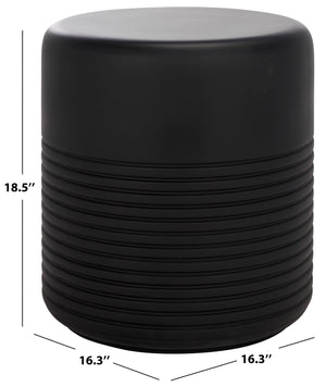 Safavieh Astrid Side Table – Elevate Your Outdoor Space With Sophisticated Ficonstone Design And Durability Black  Pat1537a