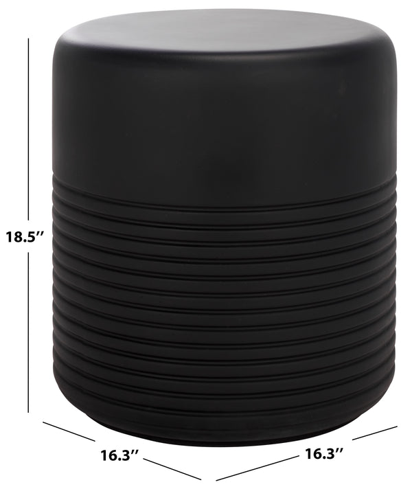 Safavieh Astrid Side Table – Elevate Your Outdoor Space With Sophisticated Ficonstone Design And Durability Black  Pat1537a