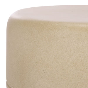 Safavieh Astrid Side Table – Elevate Your Outdoor Space With Sophisticated Ficonstone Design And Durability Beige  Pat1537b