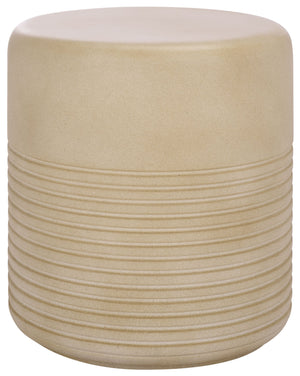 Safavieh Astrid Side Table – Elevate Your Outdoor Space With Sophisticated Ficonstone Design And Durability Beige  Pat1537b