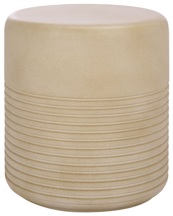 Safavieh Astrid Side Table – Elevate Your Outdoor Space With Sophisticated Ficonstone Design And Durability Beige  Pat1537b