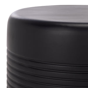 Safavieh Astrid Low Wide Side Table – Stylish Ficonstone Outdoor Furniture For Elegant Living Spaces Black  Pat1538a