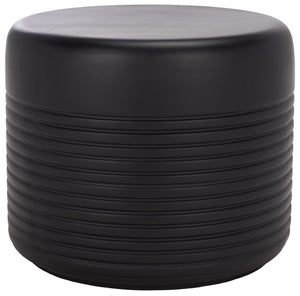 Safavieh Astrid Low Wide Side Table – Stylish Ficonstone Outdoor Furniture For Elegant Living Spaces Black  Pat1538a