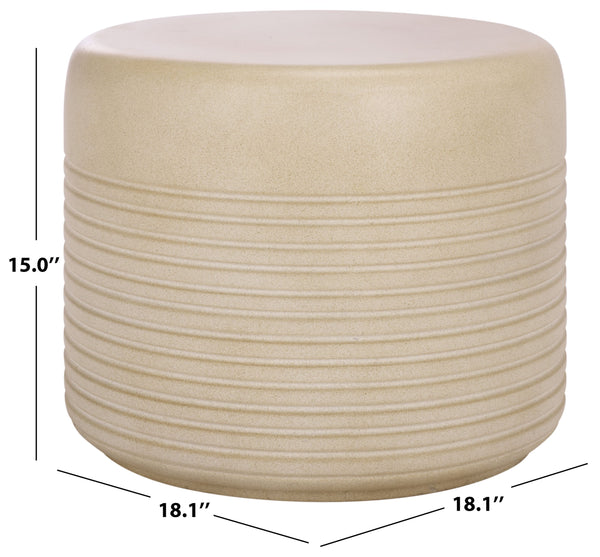 Safavieh Astrid Low Wide Side Table – Stylish Ficonstone Outdoor Furniture For Elegant Living Spaces Beige  Pat1538b