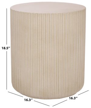 Safavieh Napa Side Table – Elegant Ficonstone Outdoor Furniture For Stylish And Durable Patio Living Spaces Beige  Pat1539b