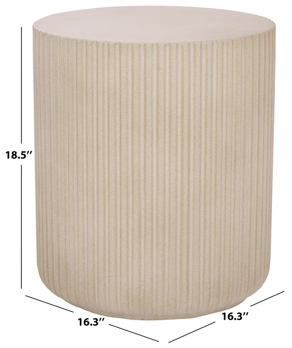 Safavieh Napa Side Table – Elegant Ficonstone Outdoor Furniture For Stylish And Durable Patio Living Spaces Beige  Pat1539b