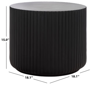 Safavieh Napa Contemporary Outdoor Side Table - Elegant Ficonstone Design For Stylish And Durable Spaces Black  Pat1540a