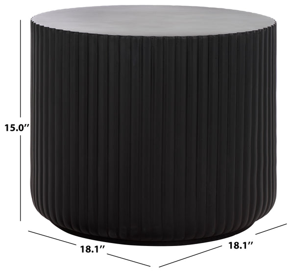 Safavieh Napa Contemporary Outdoor Side Table - Elegant Ficonstone Design For Stylish And Durable Spaces Black  Pat1540a