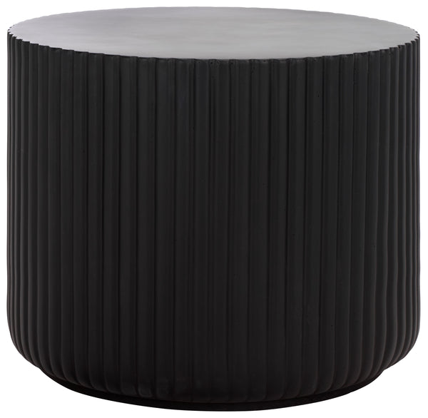 Safavieh Napa Contemporary Outdoor Side Table - Elegant Ficonstone Design For Stylish And Durable Spaces Black  Pat1540a