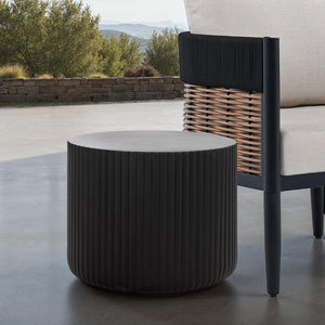 Safavieh Napa Contemporary Outdoor Side Table - Elegant Ficonstone Design For Stylish And Durable Spaces Black  Pat1540a
