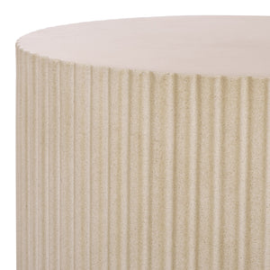 Safavieh Napa Contemporary Outdoor Side Table - Elegant Ficonstone Design For Stylish And Durable Spaces Beige  Pat1540b
