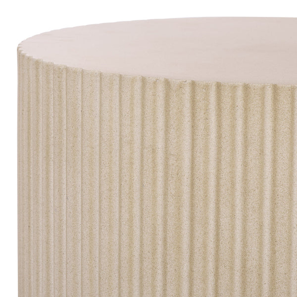 Safavieh Napa Contemporary Outdoor Side Table - Elegant Ficonstone Design For Stylish And Durable Spaces Beige  Pat1540b