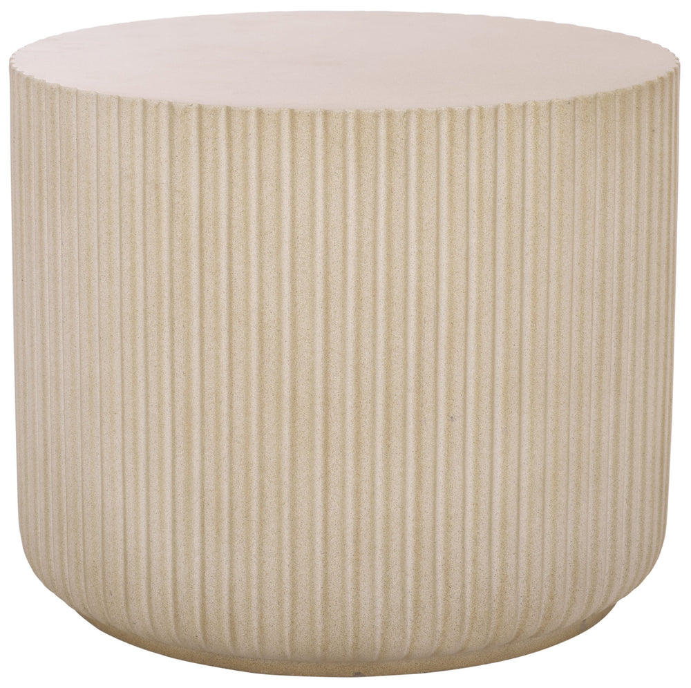 Safavieh Napa Contemporary Outdoor Side Table - Elegant Ficonstone Design For Stylish And Durable Spaces Beige  Pat1540b