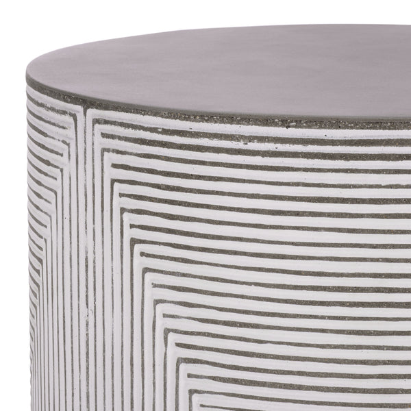 Safavieh Verona Side Table - Elegant White & Grey Ficonstone Outdoor Furniture For Stylish Patios & Gardens White ,Grey  Pat1541a