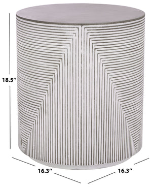 Safavieh Verona Side Table - Elegant White & Grey Ficonstone Outdoor Furniture For Stylish Patios & Gardens White ,Grey  Pat1541a