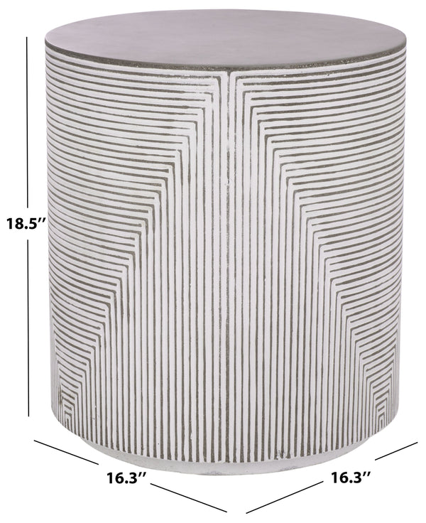 Safavieh Verona Side Table - Elegant White & Grey Ficonstone Outdoor Furniture For Stylish Patios & Gardens White ,Grey  Pat1541a